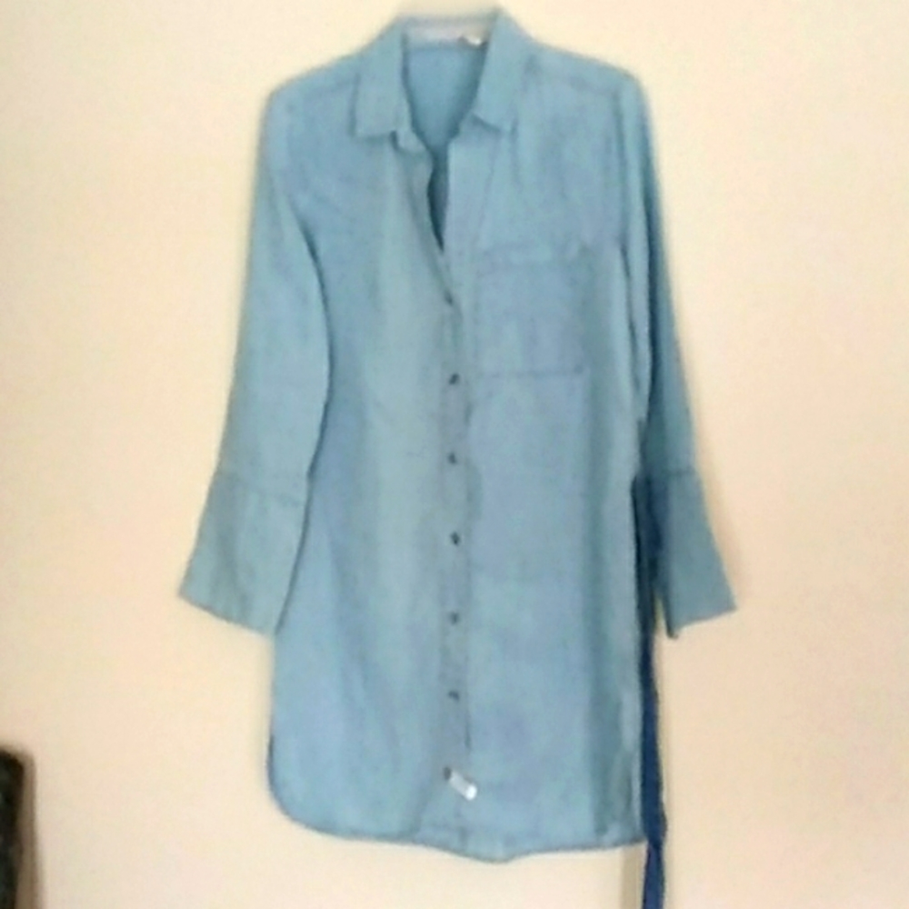 Chelsea & Violet Chambray Midi Shift Dress SZ XS